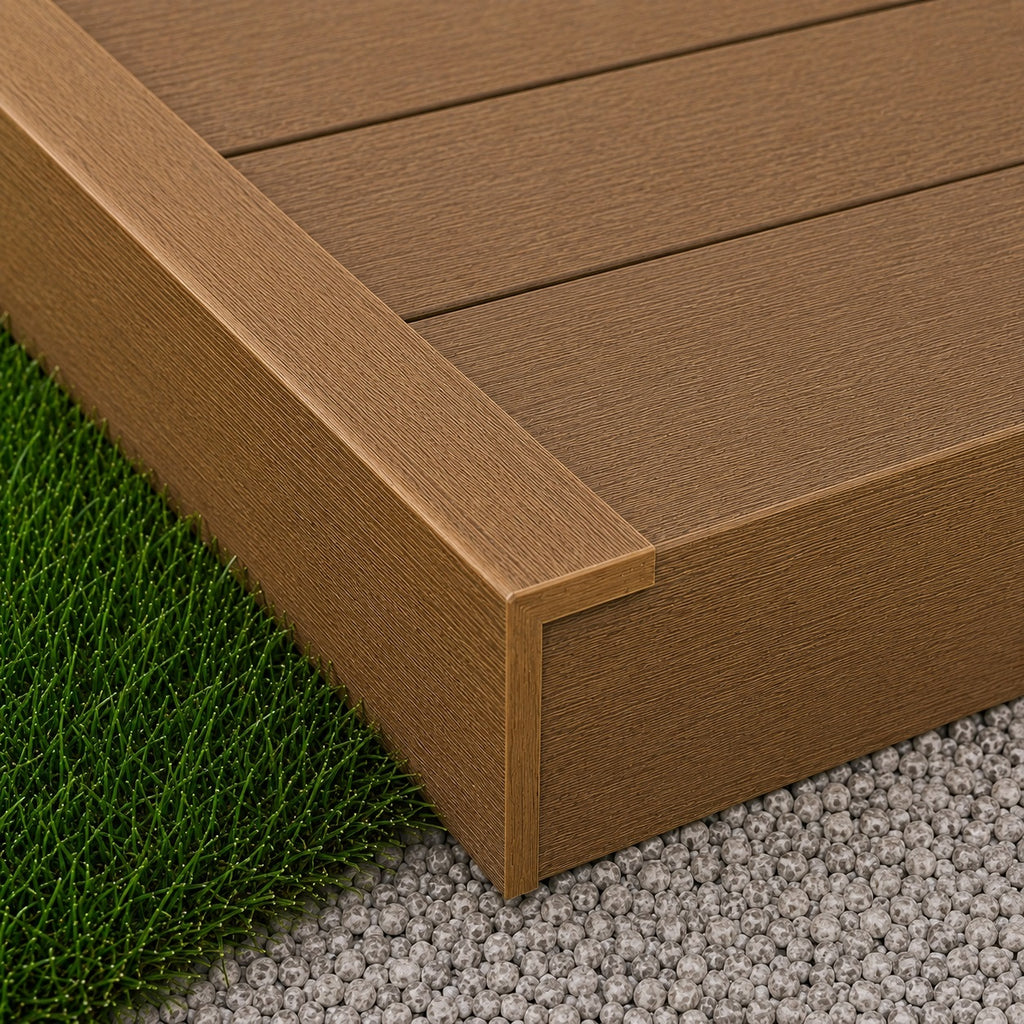 Woodgrain Composite L-Ending Edging Trim 3.6m & 4.8m | 50mm × 50mm