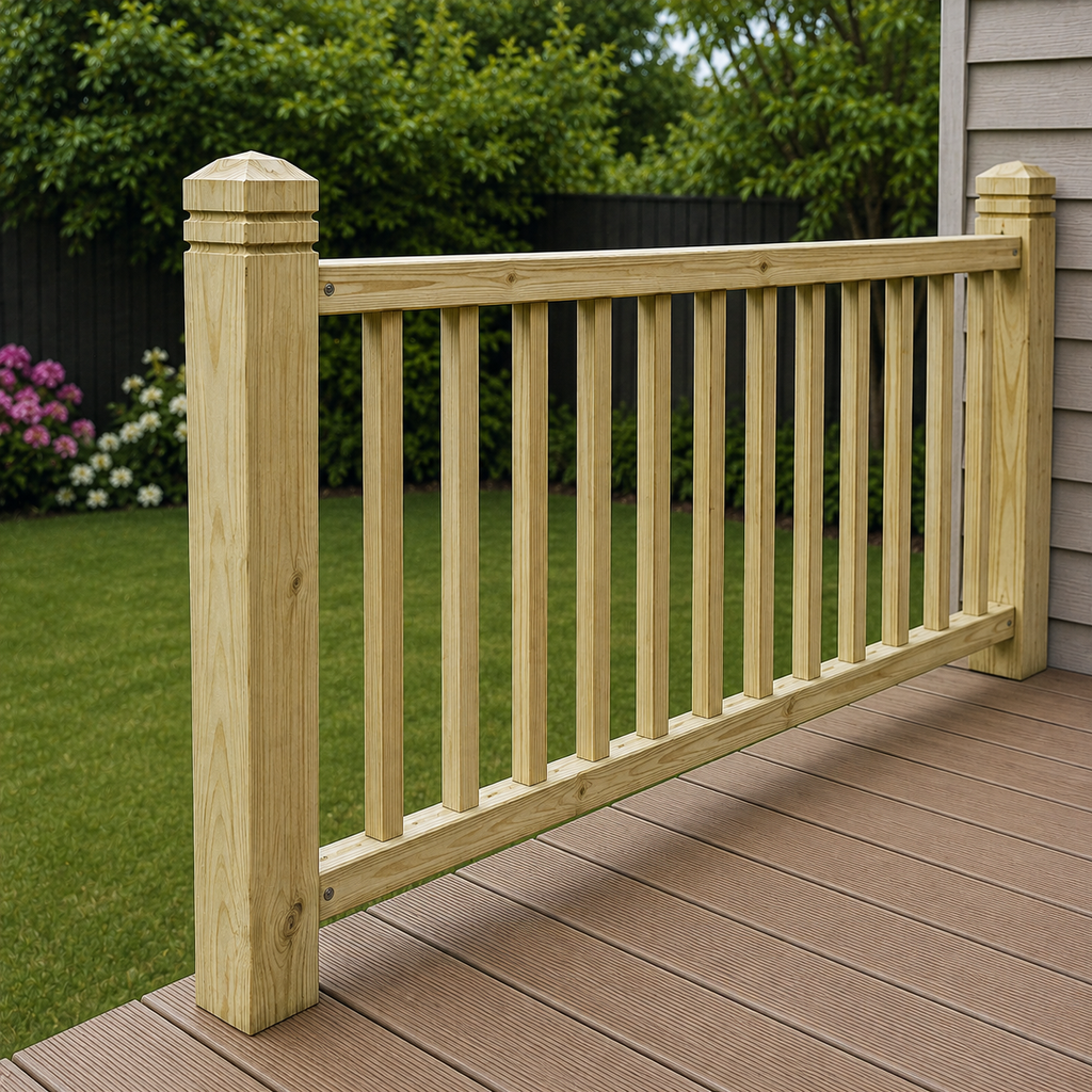 Treated Chamfered Decking Newel Posts 1.25m & 1.5m x 82x82mm