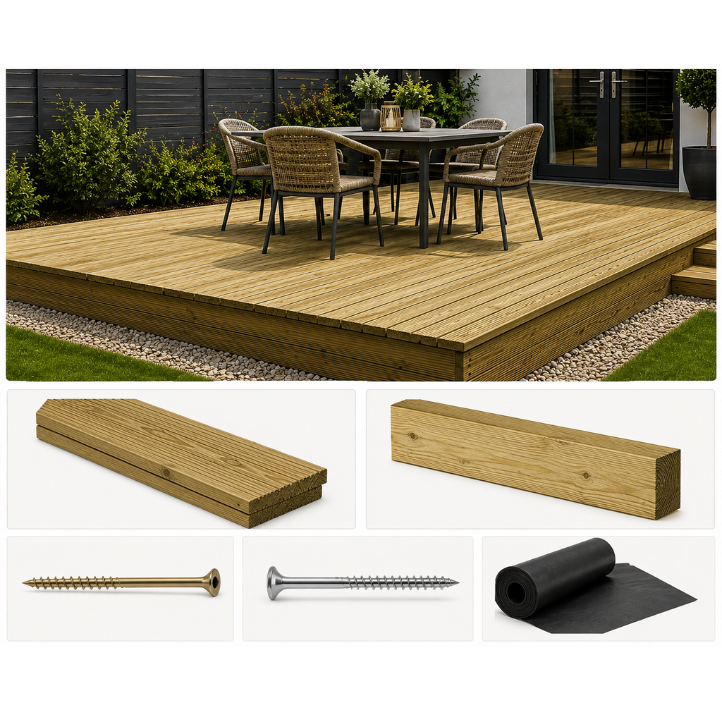 Treated Premium Decking Board Kit 2.4m x 2.4m