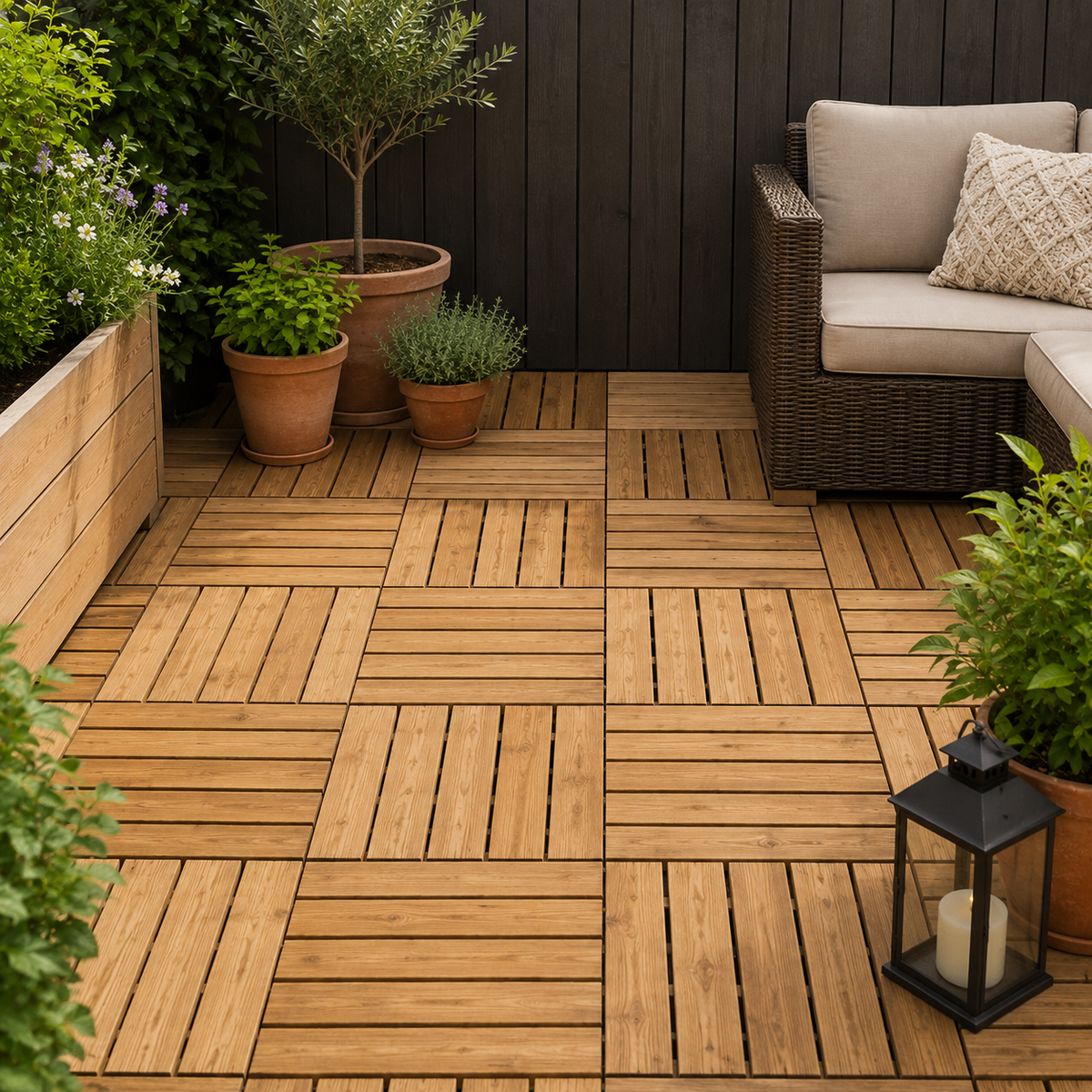 Treated Deck Tile 400mm x 400mm x 35mm