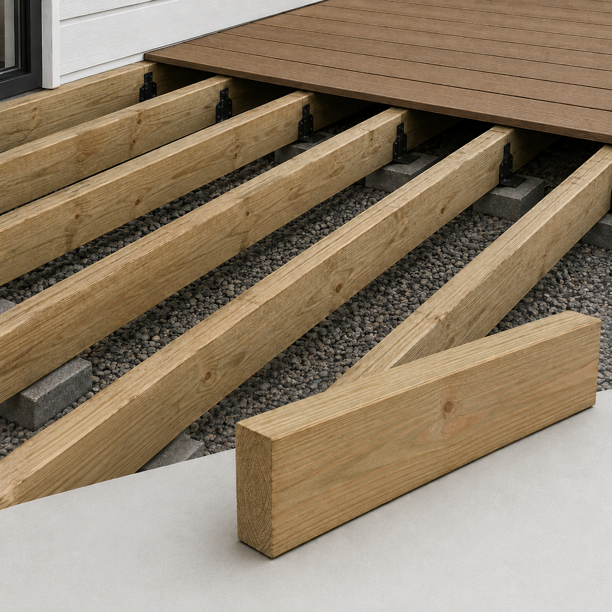 Treated 6x2" Timber Decking Joists 1.8m x 145mm x 45mm