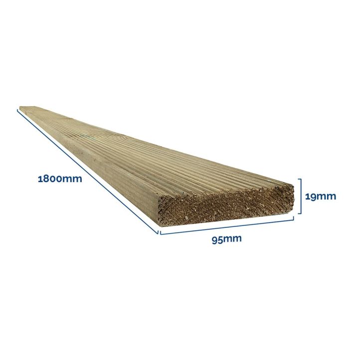 Treated Decking Board 19 x 95 x 1800mm