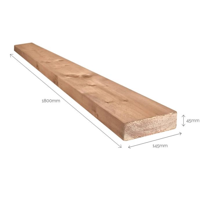 Treated 6x2" Timber - Decking Joists 45 x 145 x 1.8m