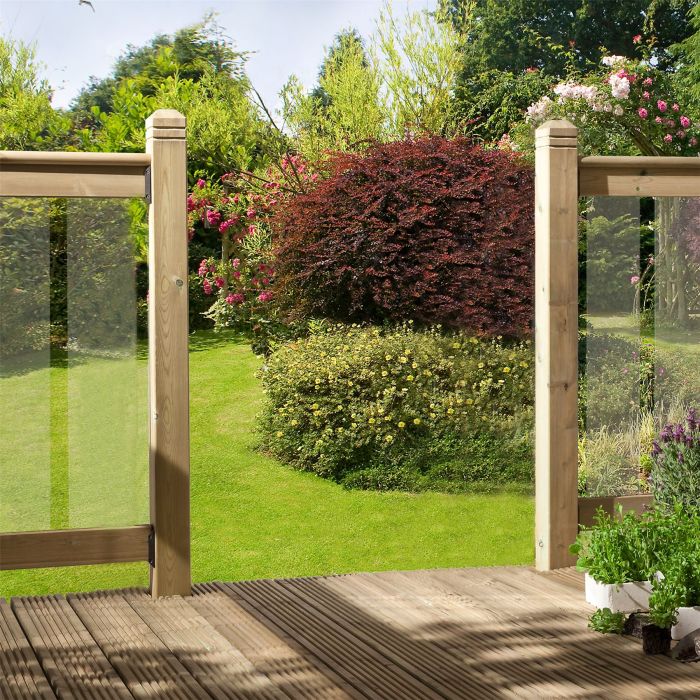 Glass Balustrade Kit Pre-drilled Rail  34 x 85 x  1.8m - Pack of 2